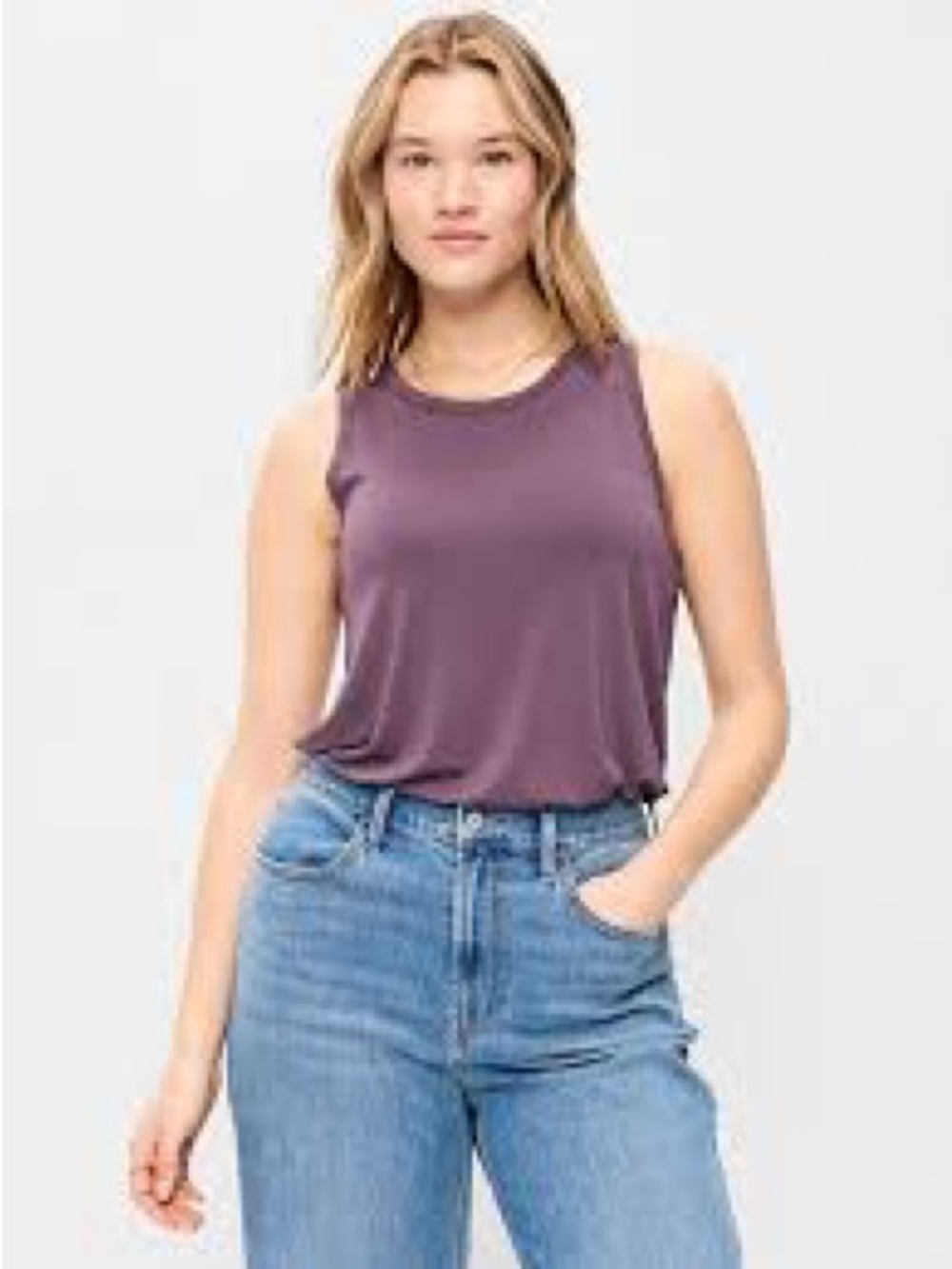 Old Navy Plum Sleeveless Tank - Women's Casual Scoop Neck